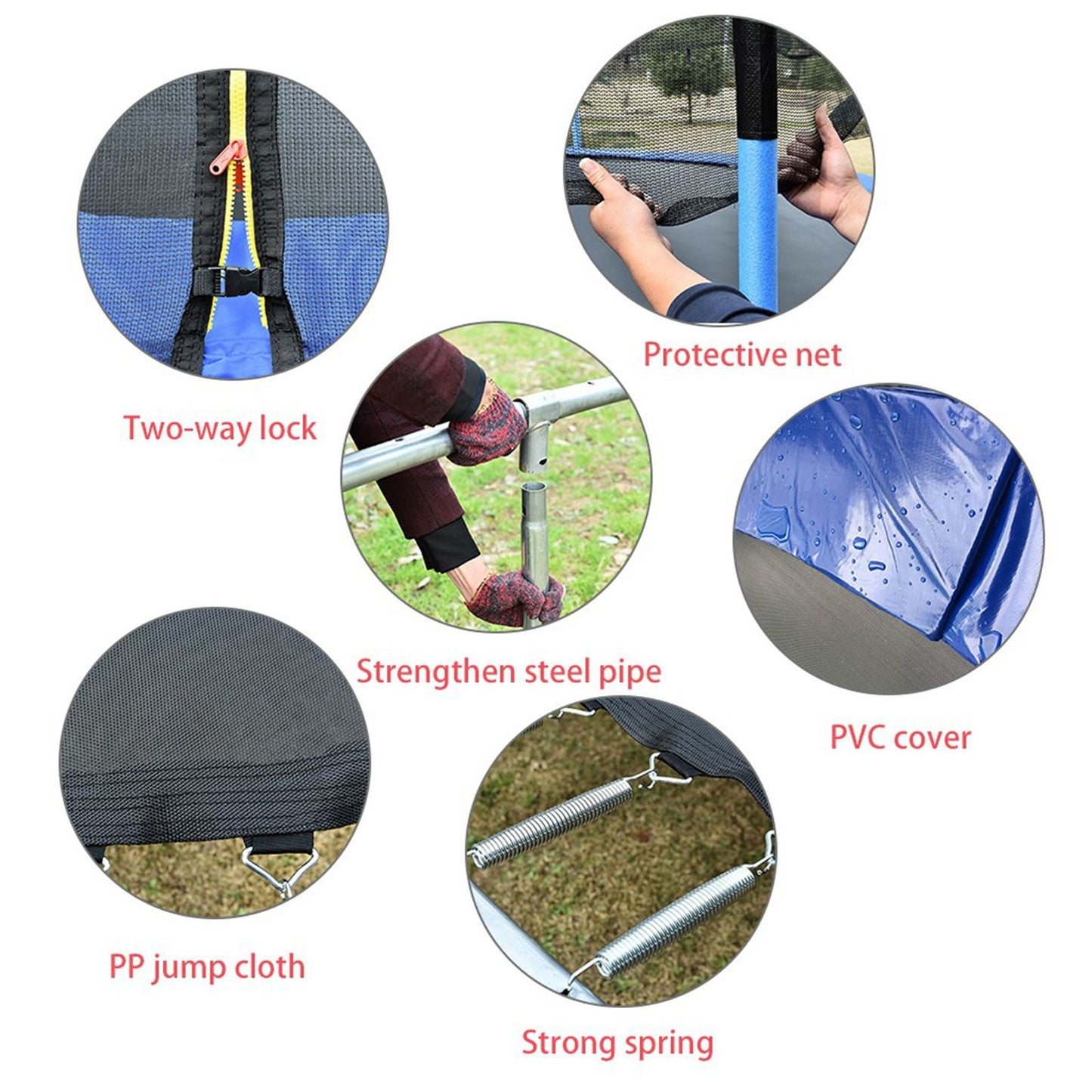 TJ 6FT Kids Trampoline With Enclosure Net Jumping Mat And Spring Cover Padding